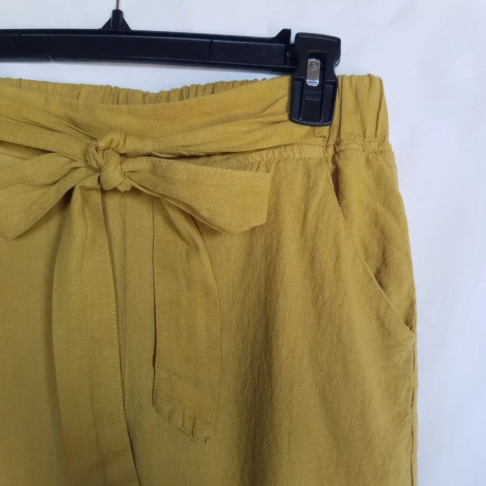 Thread & Supply Mustard Yellow Wide Leg Crop Pants - Picture 7 of 11